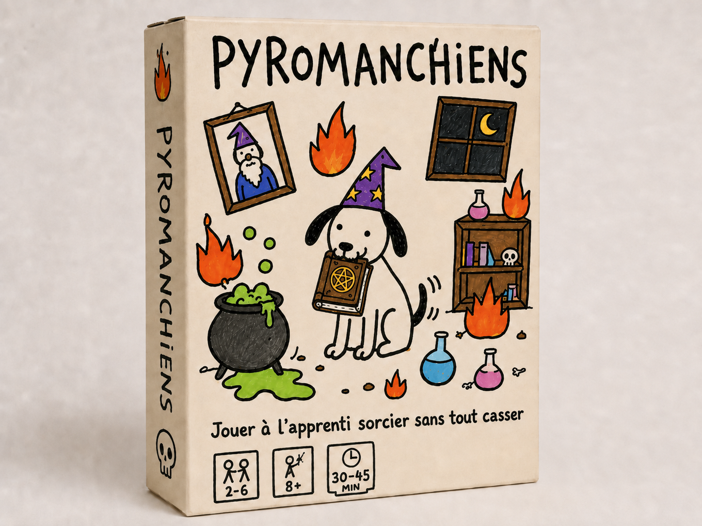 Rendu de la boîte du jeu Pyromanchiens